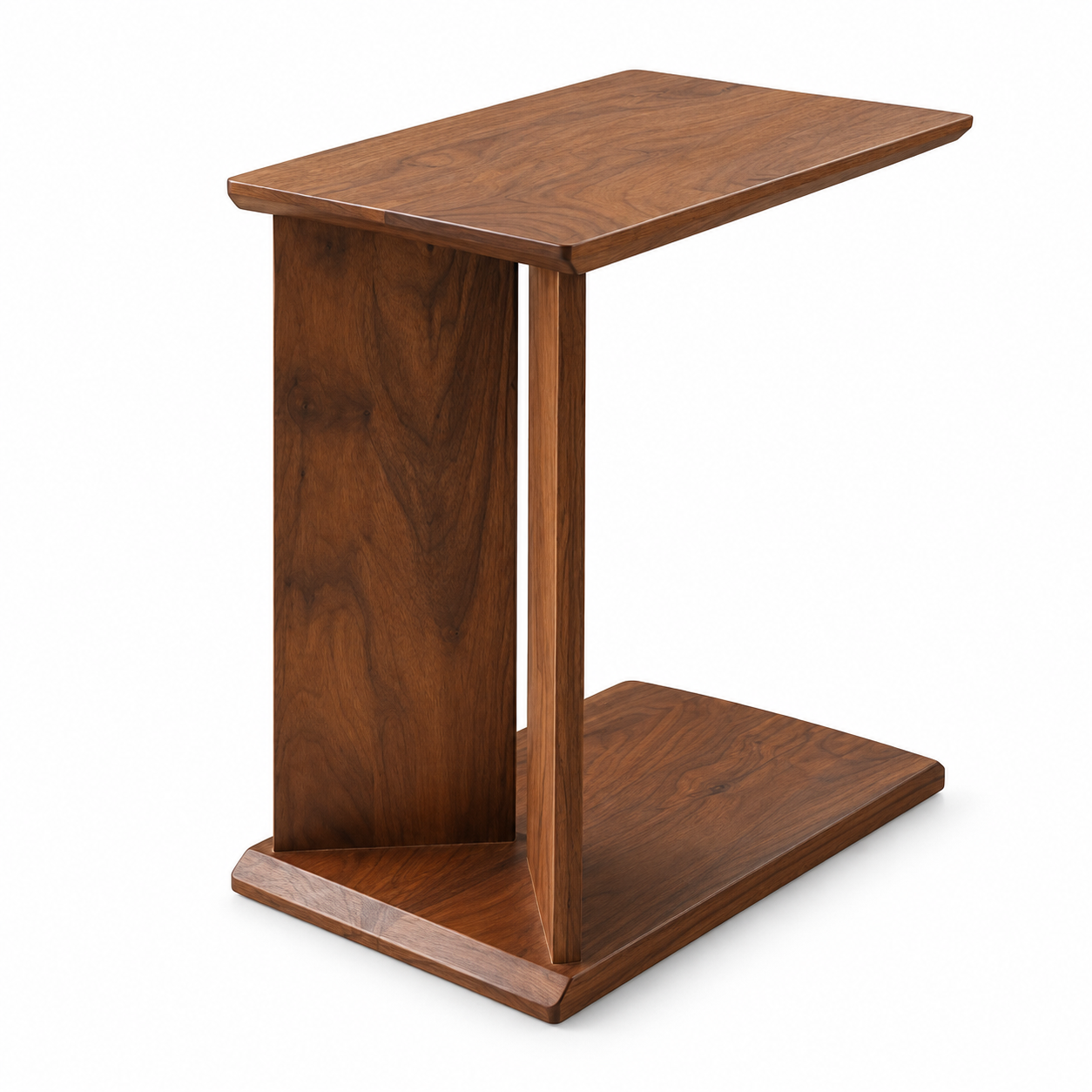 Table d’appoint C en noyer sculptural