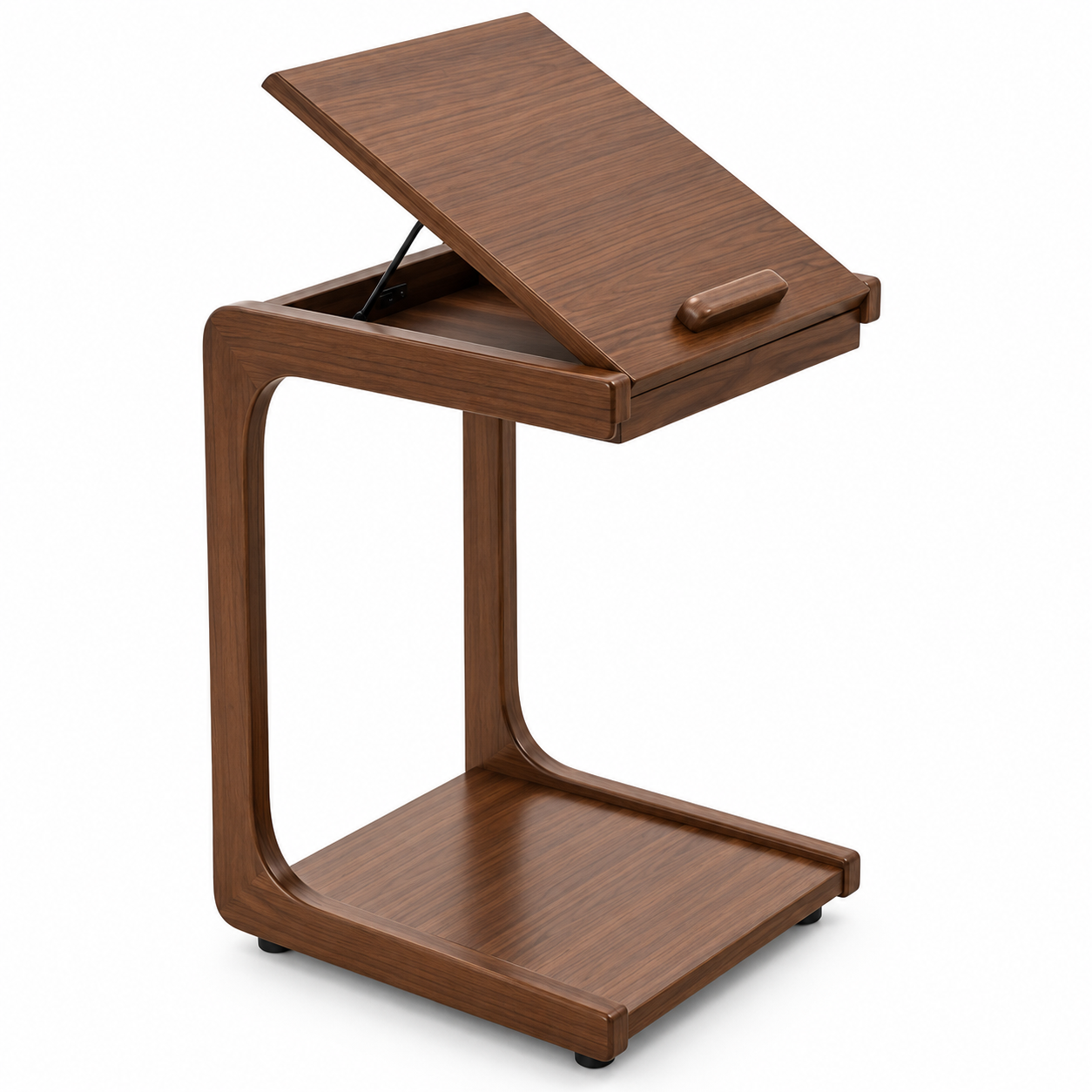 Table d’appoint en noyer avec plateau relevé